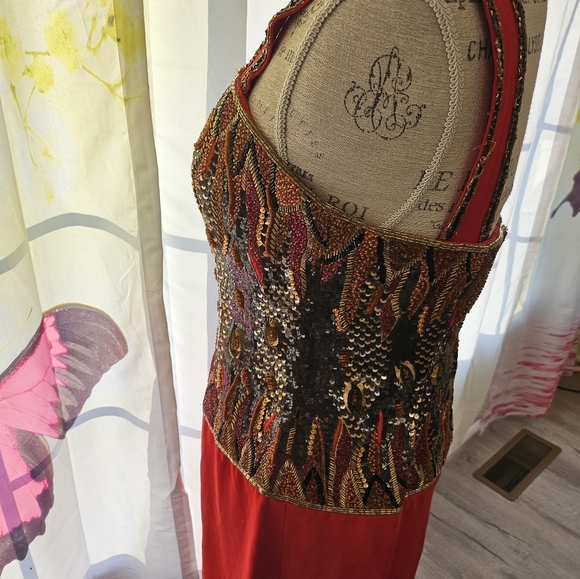 Ann Lawrence Vintage Glam beaded Sequin Dress Cocktail Party 6/8 - Picture 12 of 16